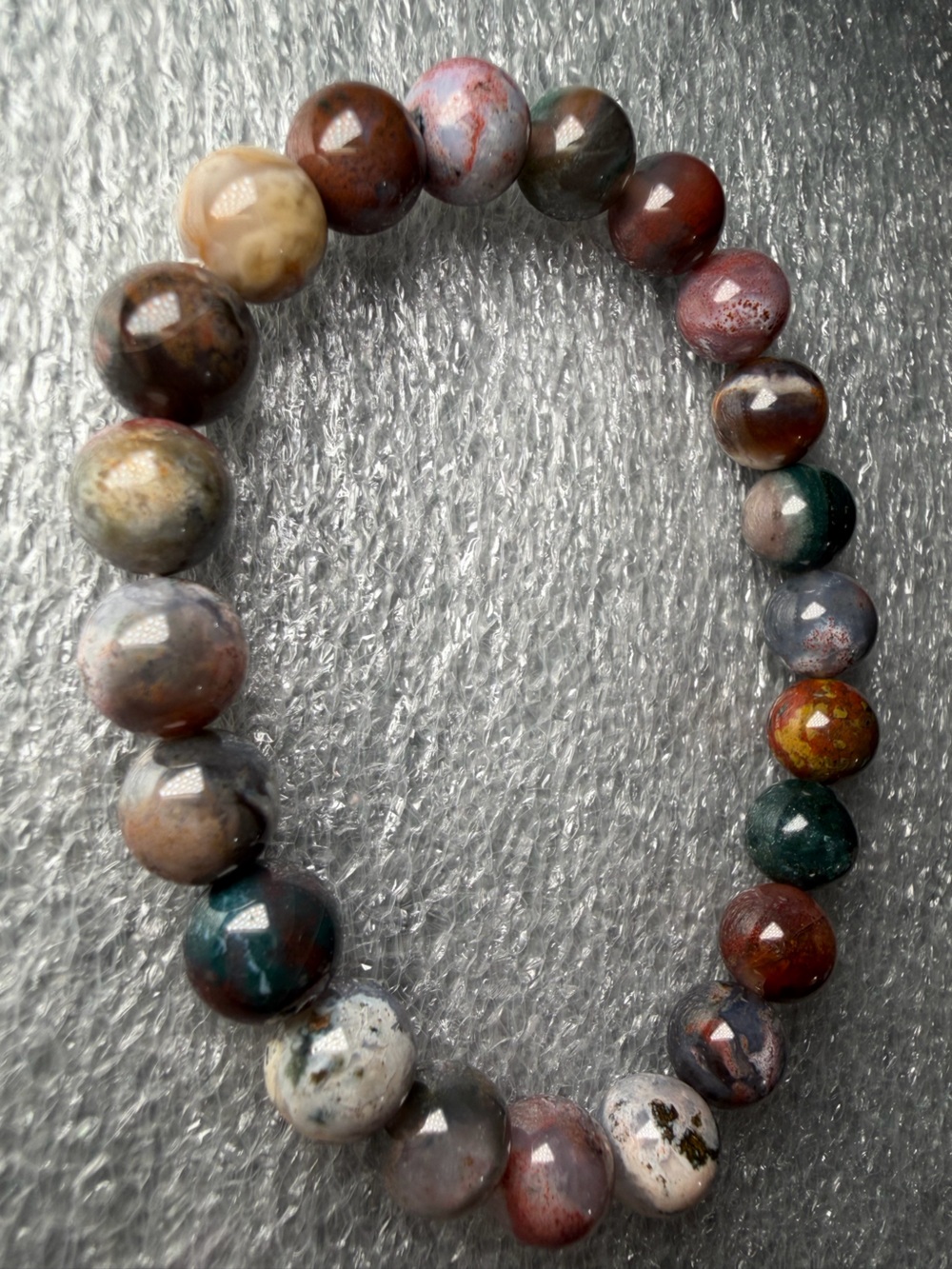 Colorful 8MM Monet Ocean Jasper Natural Crystal Bracelet